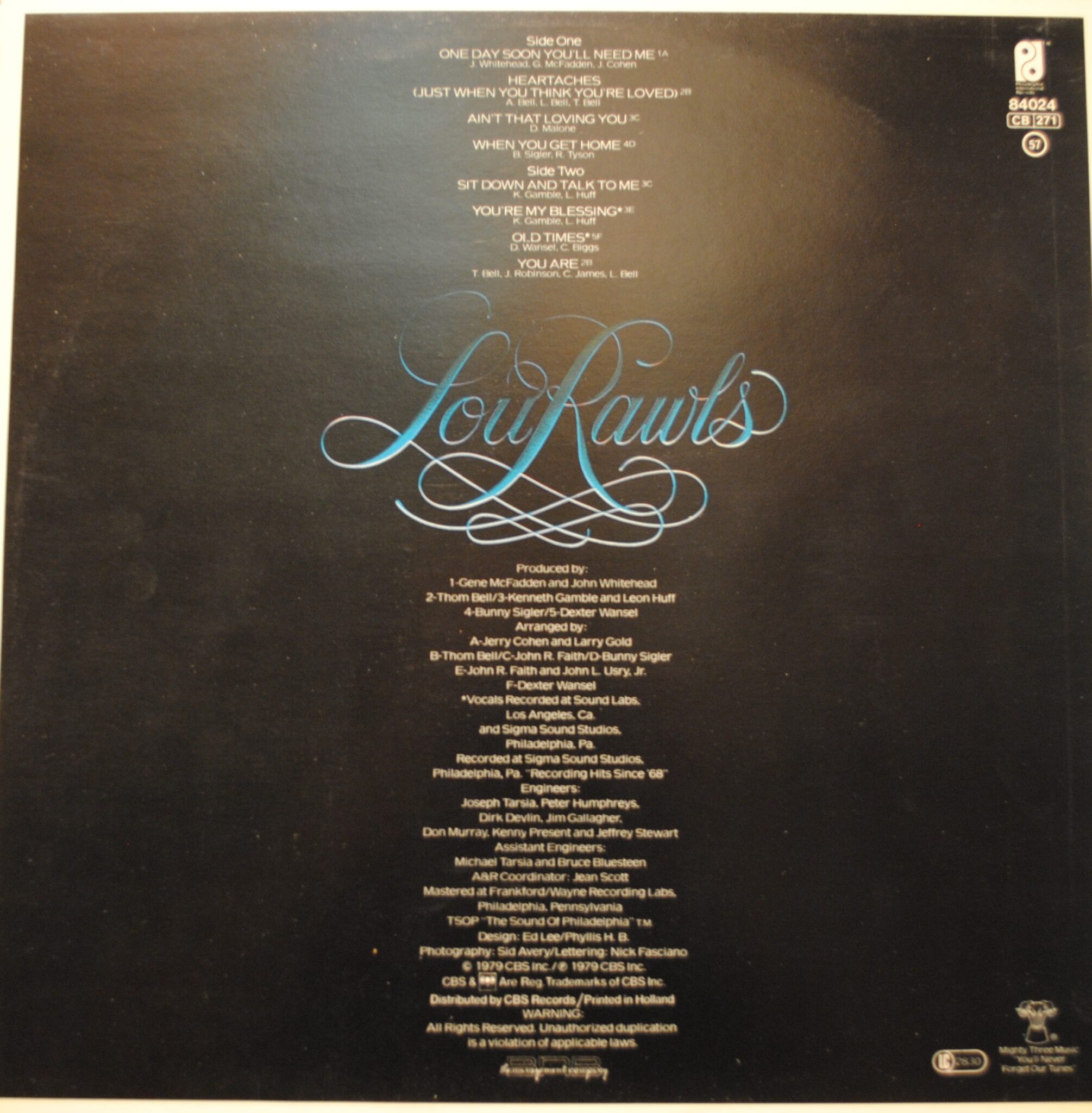 LOU RAWLS - Sit Down & Talk To Me / Let Me Be Good To You - 2 CD - Original  724352123926